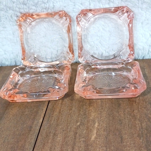 Other Vintage Pink Depression Glass Ashtrays Poshmark
